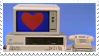 Desktop computer displaying a heart